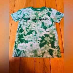 Youth Size Medium Champion Green Tie-Dye T-Shirt